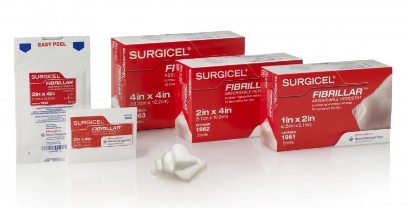Surgicel Fibrillar гемостатичний матеріал, що розсмоктується (окислена регенерована целюлоза), 2,5 см x 5,1 см (1 х 2 дюйма)